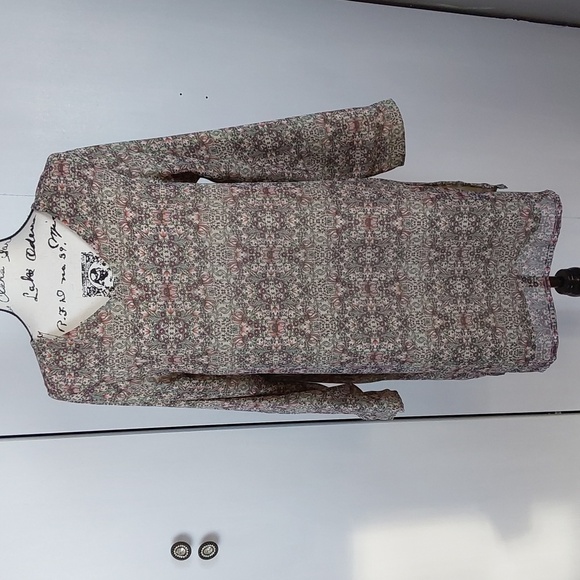 Artizara Neutral Floral Ditzy print Mini Dress boho Minimalist Sz.10 - Picture 1 of 9